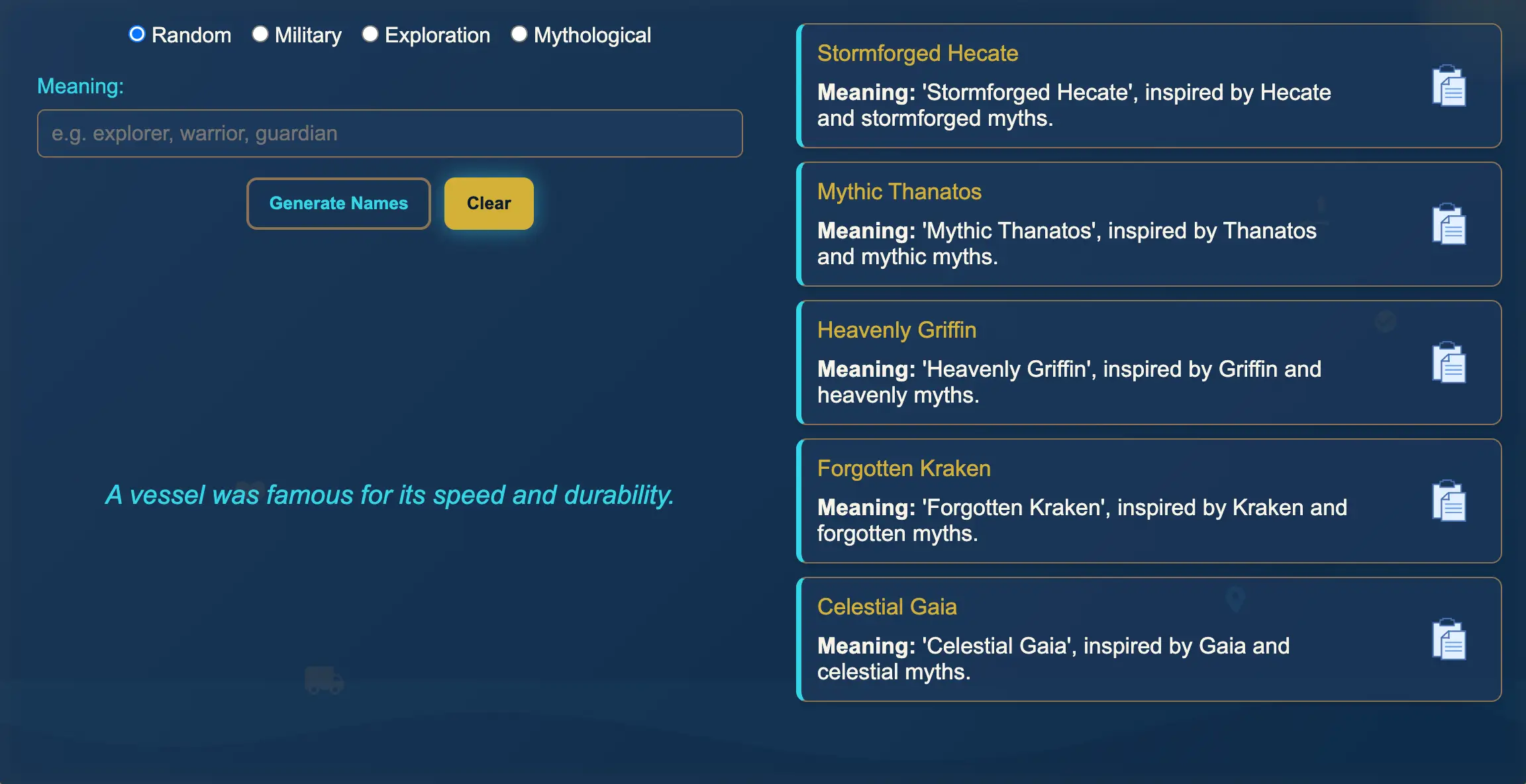 Clear Ship Name Generator